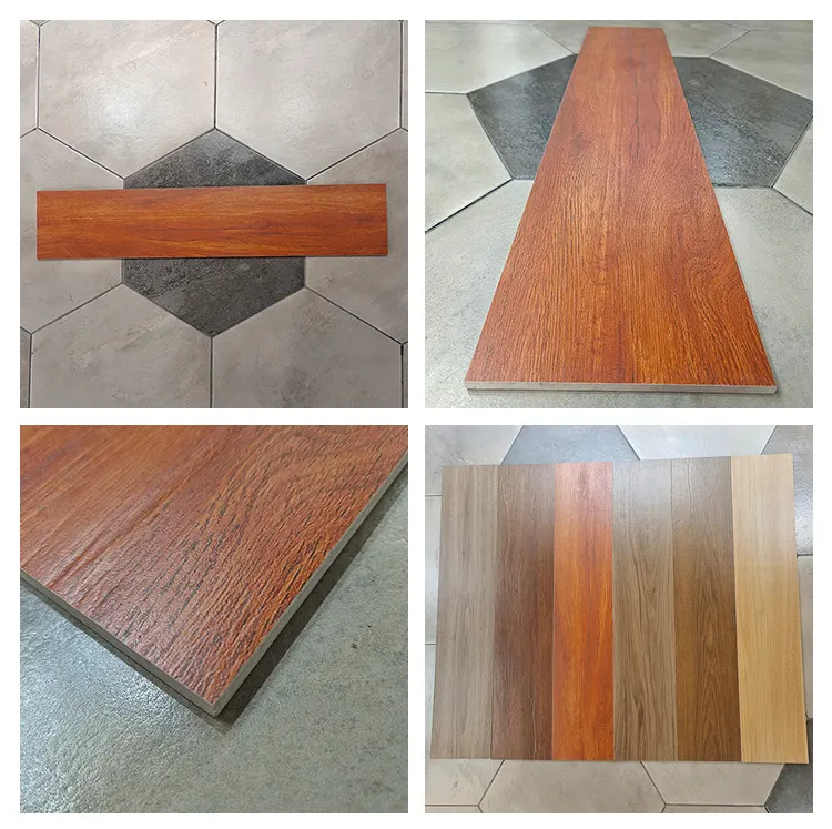 Non-Slip Wood-Look Gray Ceramic Floor Tile 150x800mm