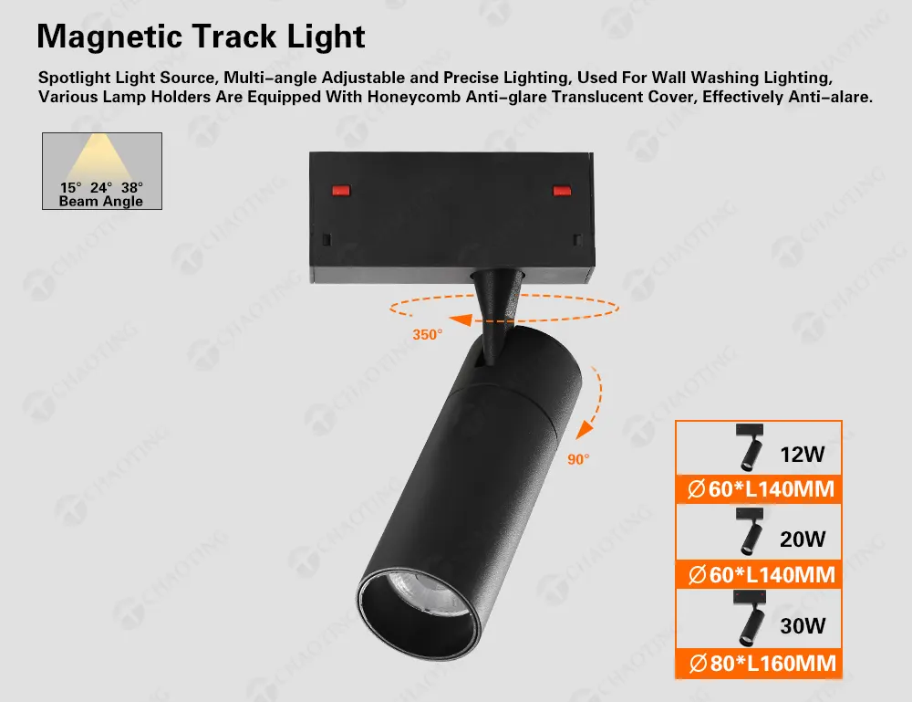 Smart Aluminum Magnetic COB LED Track Spotlight Black/White 7W 220V