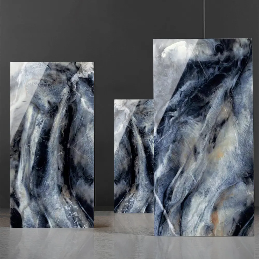Non-Slip Marble-Look Glossy Porcelain Wall And Floor Tile 60x120cm