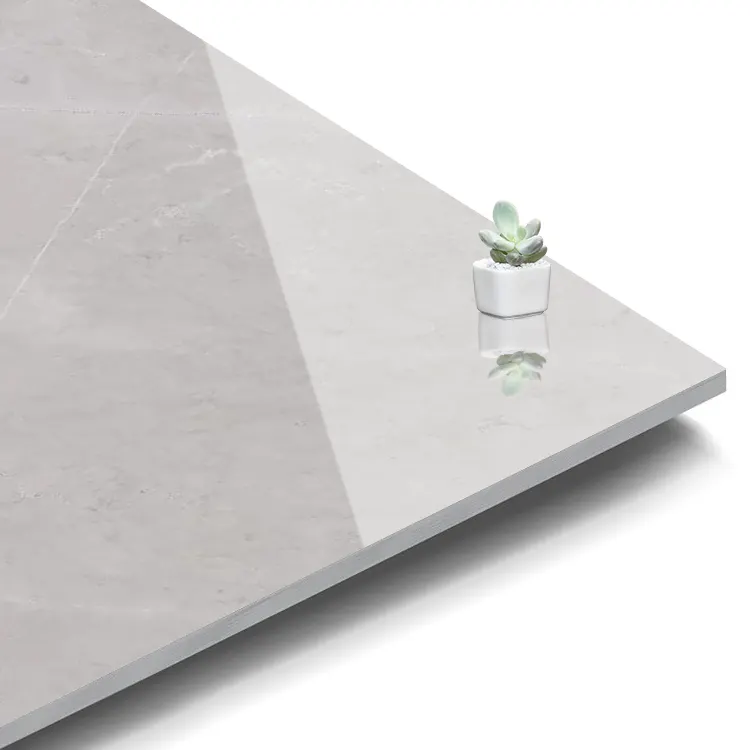Non-Slip Marble-Look Gray Glazed Porcelain Floor Tile 800x800mm