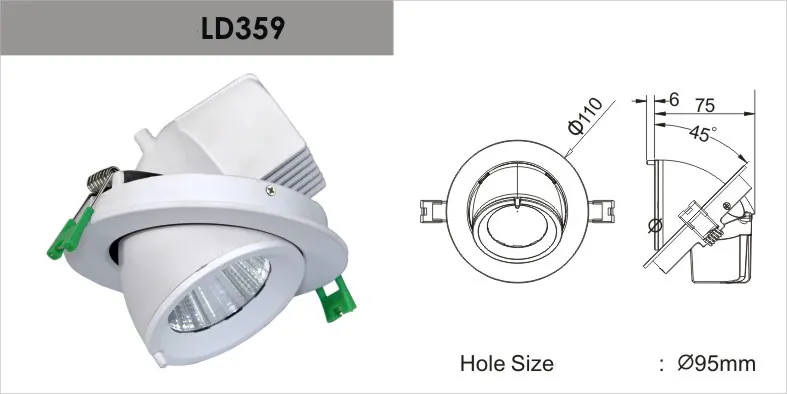 Rotatable Recessed Aluminum LED Downlight