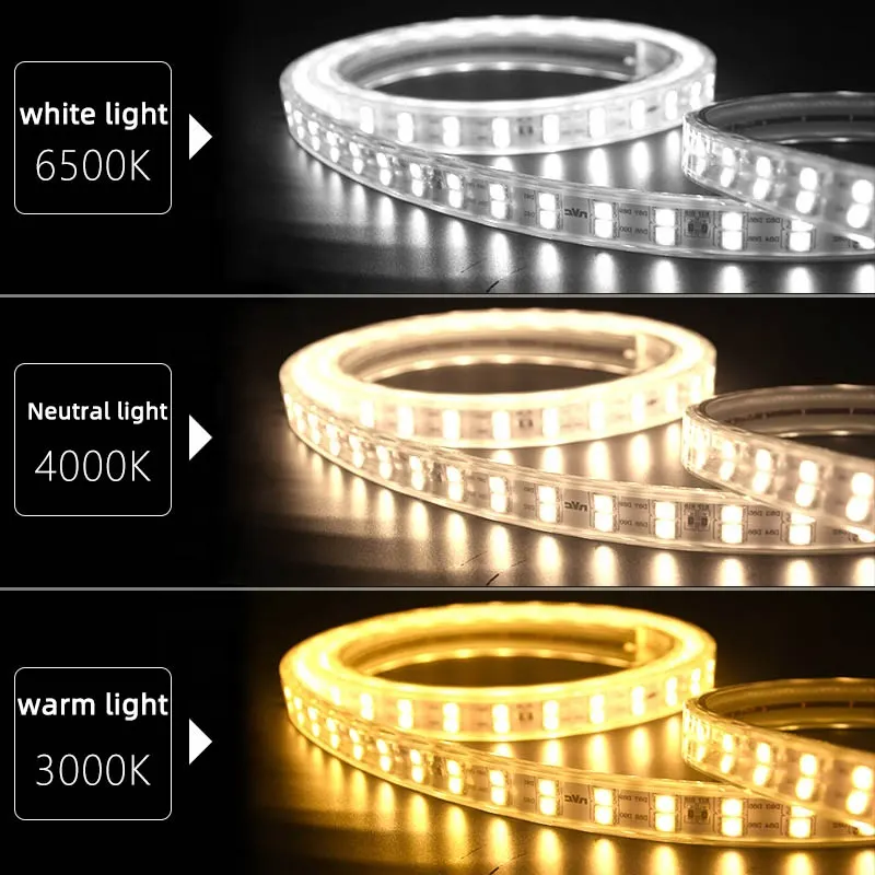 RGB Flexible LED Strip Light White/Pink 220V