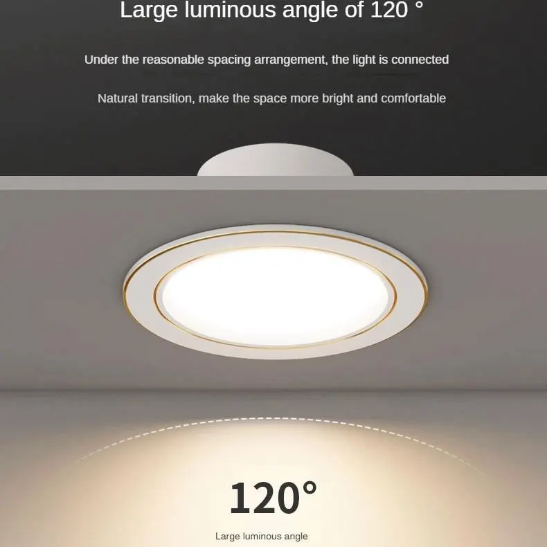 Recessed Round Aluminum COB LED Downlight 6/7W