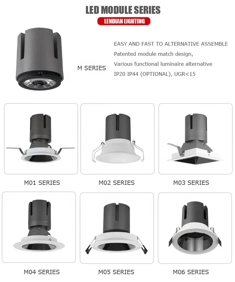 Aluminum LED Downlight Gray/Black 9-40W