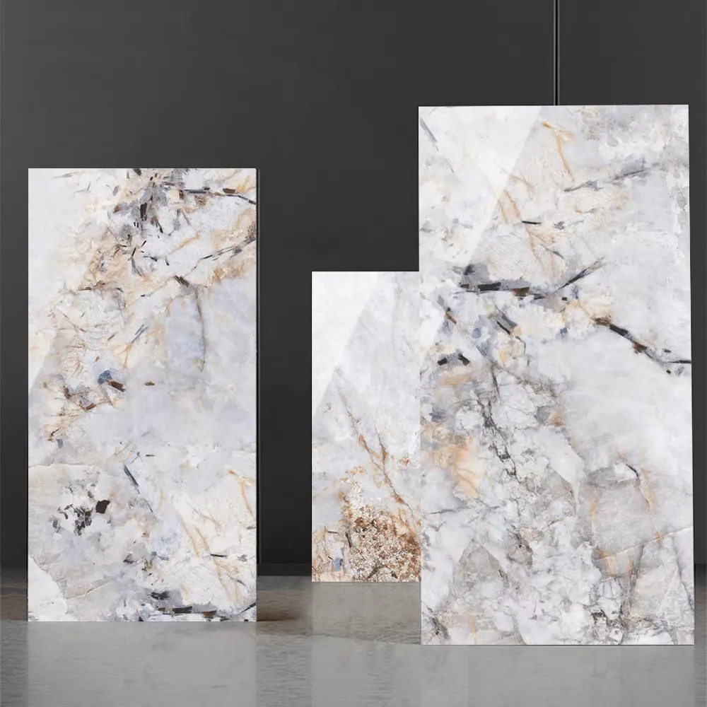 Marble-Look Polished Porcelain Wall Tile 600x1200mm