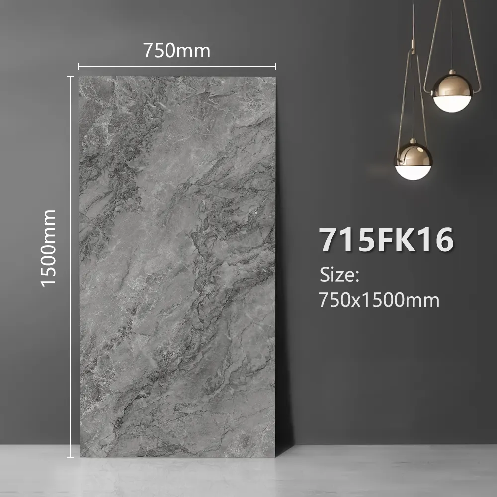 Stone-Look Polished Porcelain Stair Tread Tile 750x1500mm