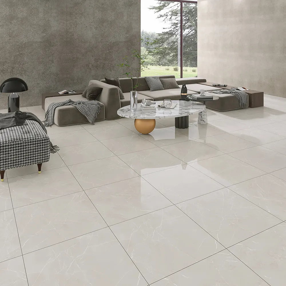 Stone-Look Polished Porcelain Floor Tile 600x600mm