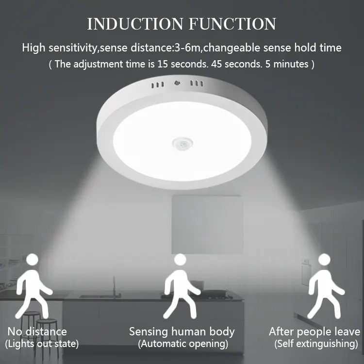 Slim Surface-Mounted Round LED Panel Light 12-24W