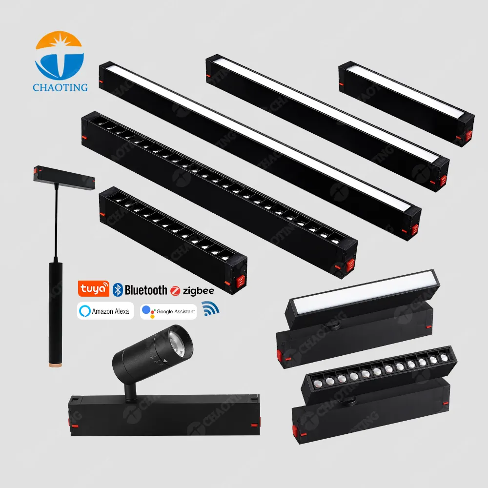 Rotatable Dimmable Aluminum Magnetic LED Track Lighting System 7-27W