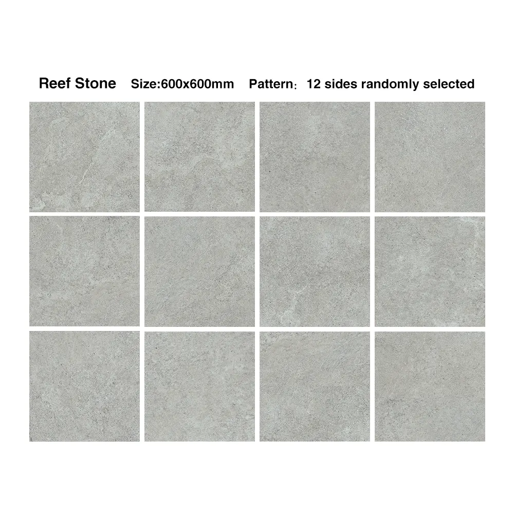 Non-Slip Stone-Look Matte Porcelain Outdoor Tile 600x600x20mm