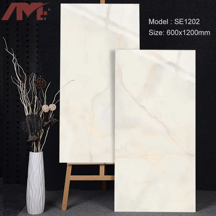 Marble-Look Polished Porcelain Floor Tile 600x1200mm