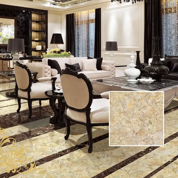 Marble-Look Glossy Porcelain Floor Tile 600x600mm