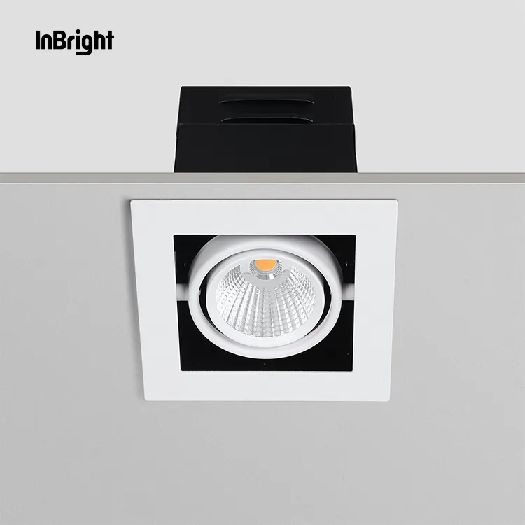 Adjustable Dimmable Recessed COB LED Grille Spotlight 10-30W