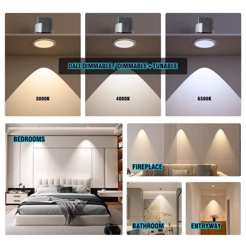 Anti-Glare Adjustable Dimmable Recessed COB LED Downlight 10/12W 75mm
