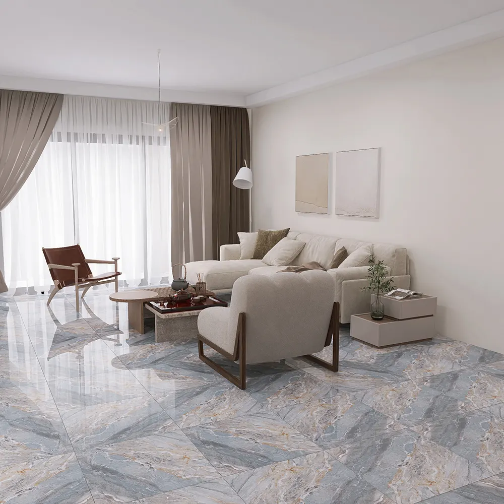 Blue Full-Body Porcelain Floor Tile 600x600mm
