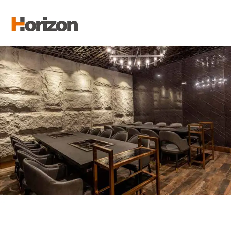 Gray 3D-Textured Mushroom-Texture PU Stone-Look Wall Panel