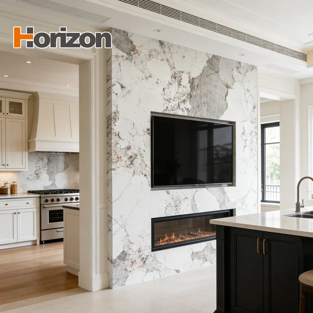 Calacatta White/Gold Sintered Stone Slab 1600x3200mm
