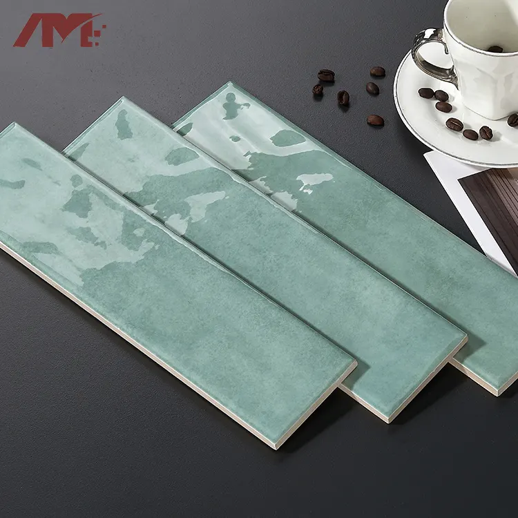 Blue Glossy Porcelain Wall Tile 75x300mm product sample