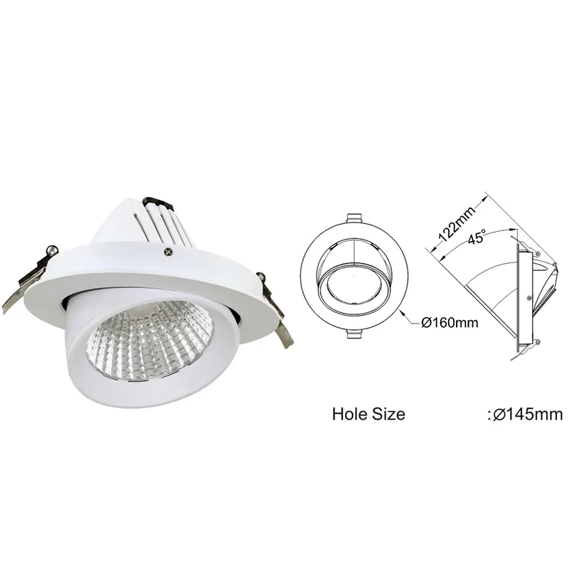 Zoomable Recessed Aluminum LED Light Fixture