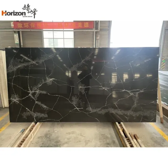 Carrara Black Engineered Quartz Slab 3200x1600mm