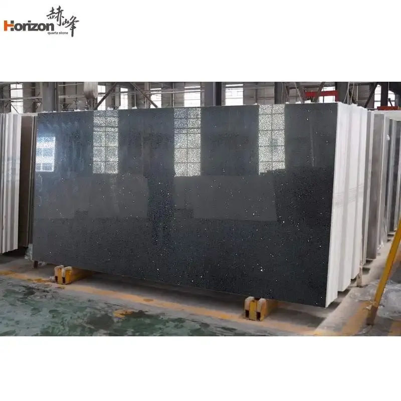 Black Engineered Quartz Slab 3200x1600mm
