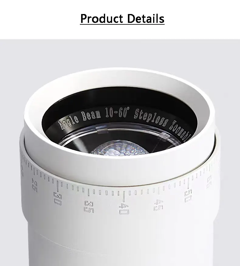 Adjustable Zoomable Aluminum Magnetic LED Track Spotlight
