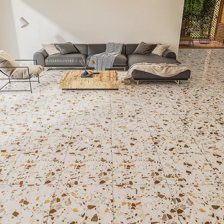 Terrazzo-Look Polished Porcelain Floor Tile 600x600mm