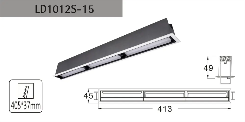 Anti-Glare Recessed Aluminum LED Grille Spotlight