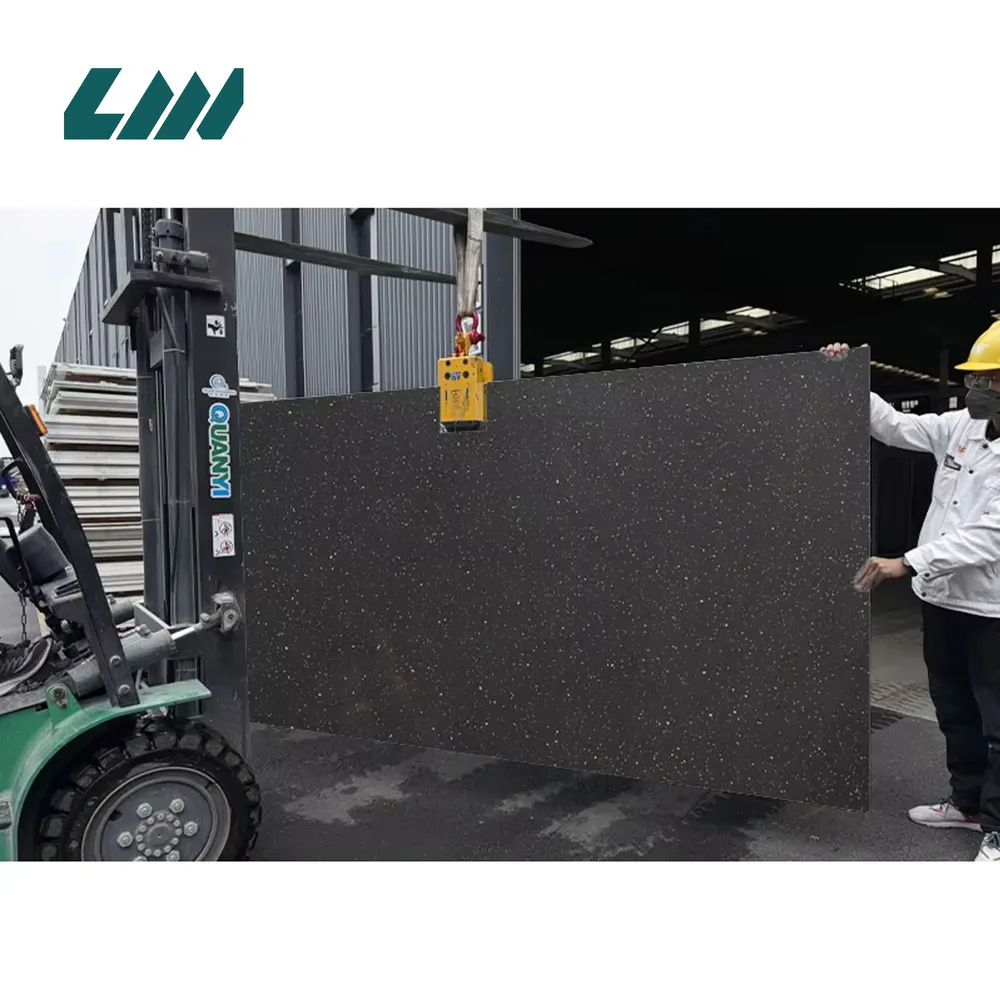 Jade-Look Black Engineered Quartz Slab 3200x1600mm
