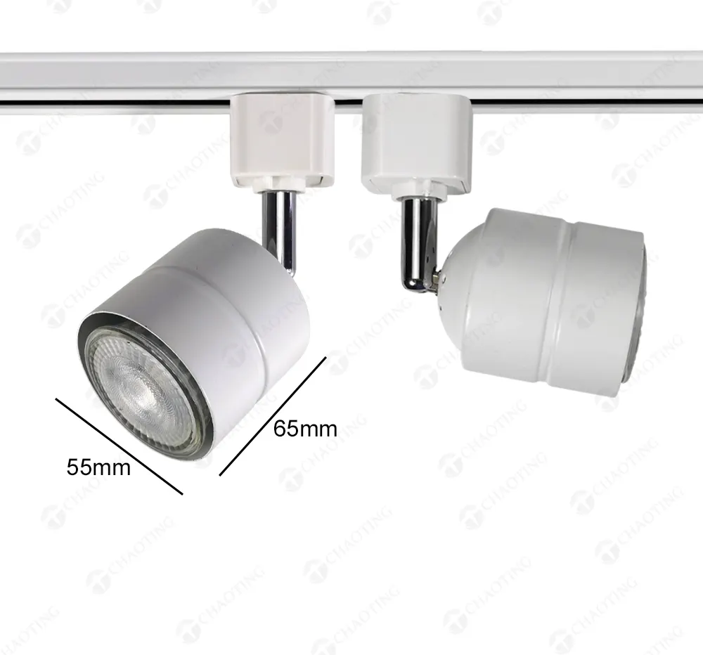 Aluminum Track Spotlight Housing Black/White MR16/GU10 for 2/3/4-Wire Track