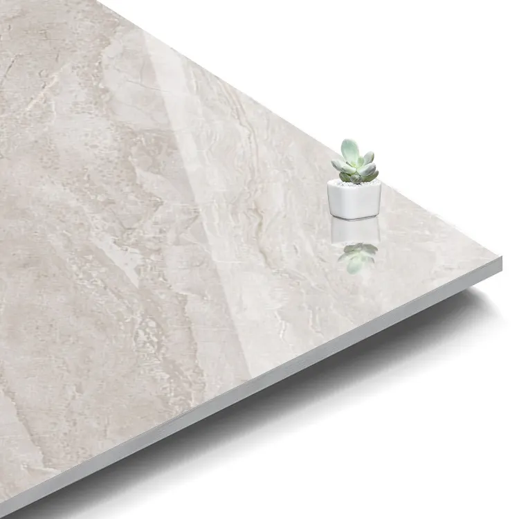 Marble-Look Dark Gray Glossy Porcelain Wall And Floor Tile 600x1200mm