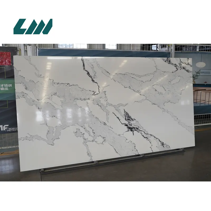 Jade-Look White Engineered Quartz Slab 3200x1600mm
