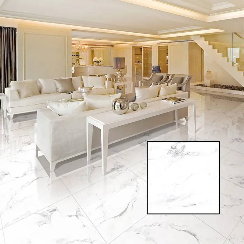 Travertine-Look Porcelain Floor Tile 1x1