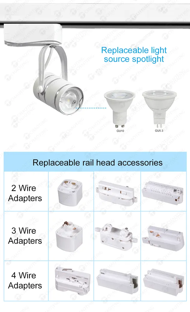 Adjustable Aluminum Track Spotlight Housing GU10/MR16