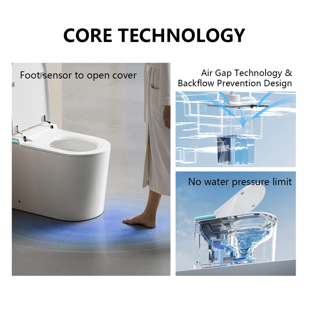 Smart Ceramic Toilet With Electronic Controls