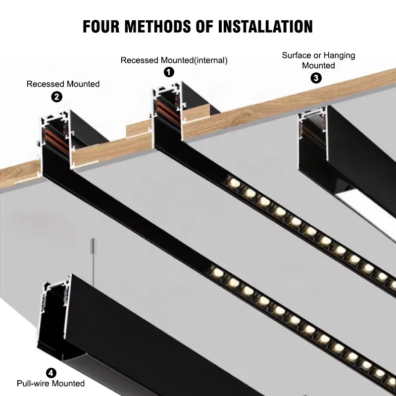 Aluminum Magnetic LED Track Spotlight 6-30W 48V IP20 3CCT Selectable