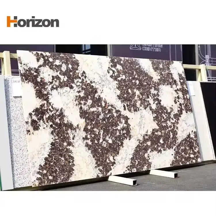 Jade-Look Brown Engineered Quartz Slab 3200x1600mm