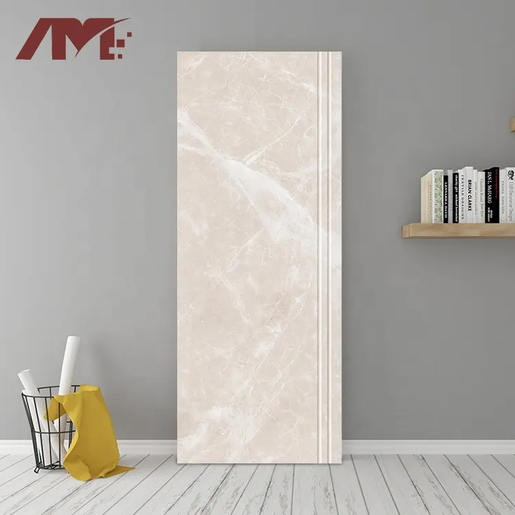 Marble-Look White Glazed Ceramic Stair Tread Tile 480x1200mm