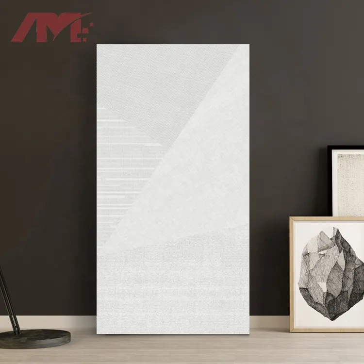 Non-Slip Beige/White Polished Ceramic Wall And Floor Tile 400x800mm
