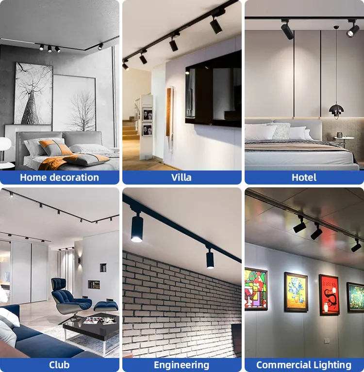 Adjustable Slim Aluminum Magnetic LED Track Spotlight 15W 48V