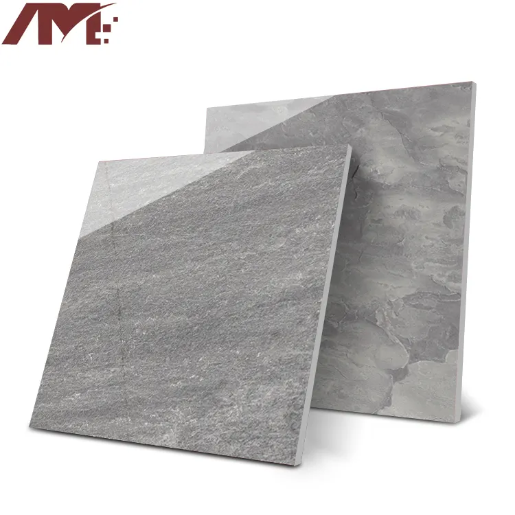 Non-Slip Marble-Look Green Polished Porcelain Floor Tile 600x600mm
