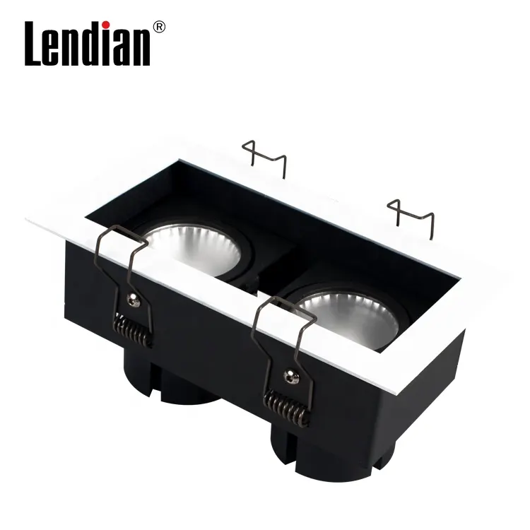Adjustable Recessed Rectangular LED Grille Spotlight Black 18/30W