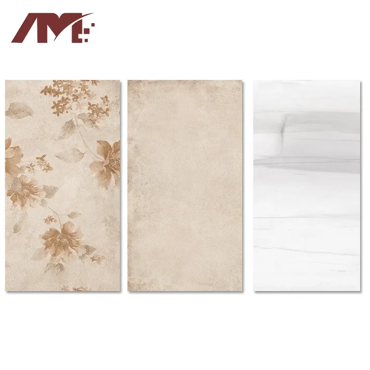 Stone-Look Beige Glossy Porcelain Wall Tile 300x600mm