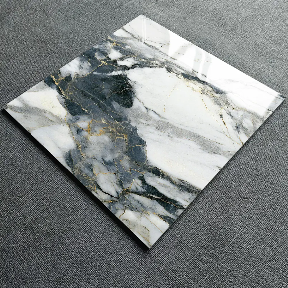 Non-Slip Stone-Look Glossy Porcelain Wall Tile 600x600mm