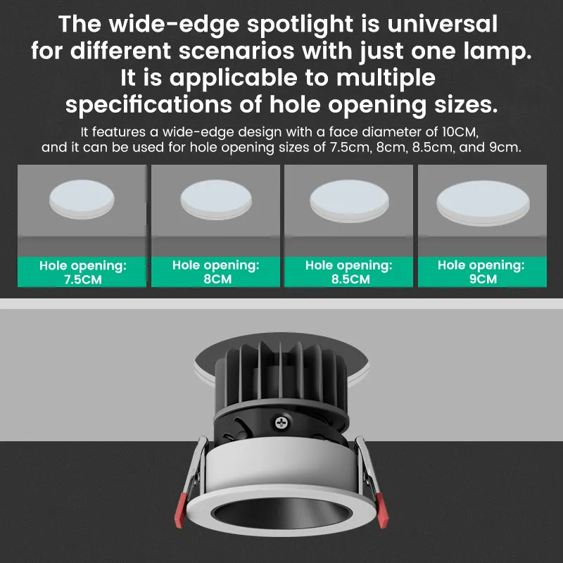 Anti-Glare Recessed Round Aluminum LED Downlight 7-12W
