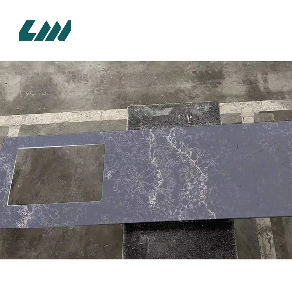 Jade-Look Black Engineered Quartz Slab 3200x1600mm
