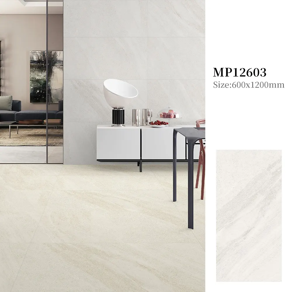 Non-Slip Stone-Look Ceramic Floor Tile 600x1200mm