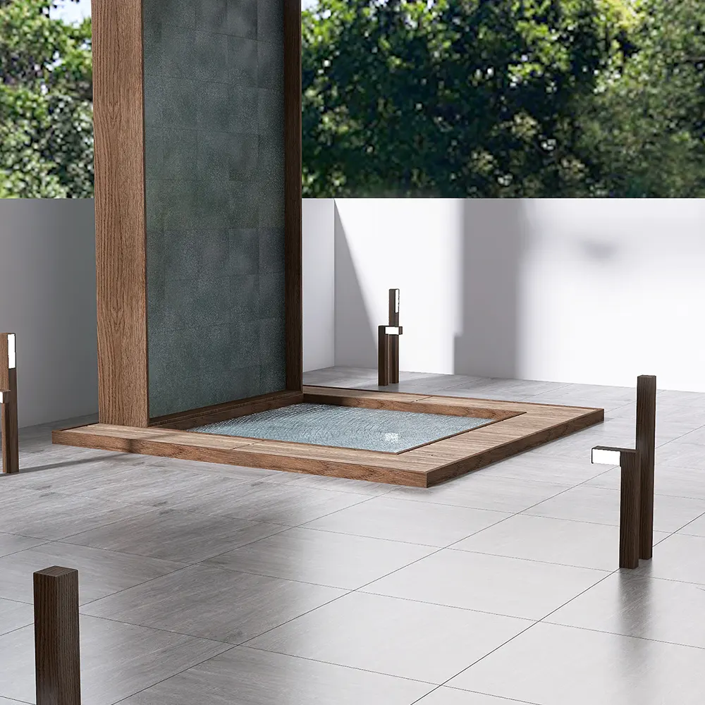Non-Slip Stone-Look Porcelain Outdoor Tile 600x600mm