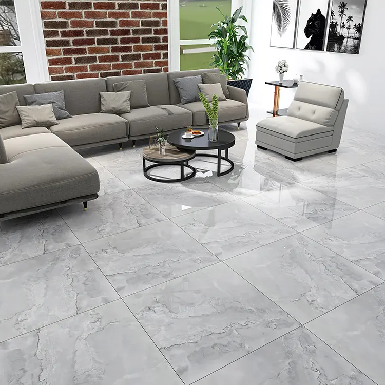 Glossy Marble-Look Glazed Porcelain Tile 800x800mm