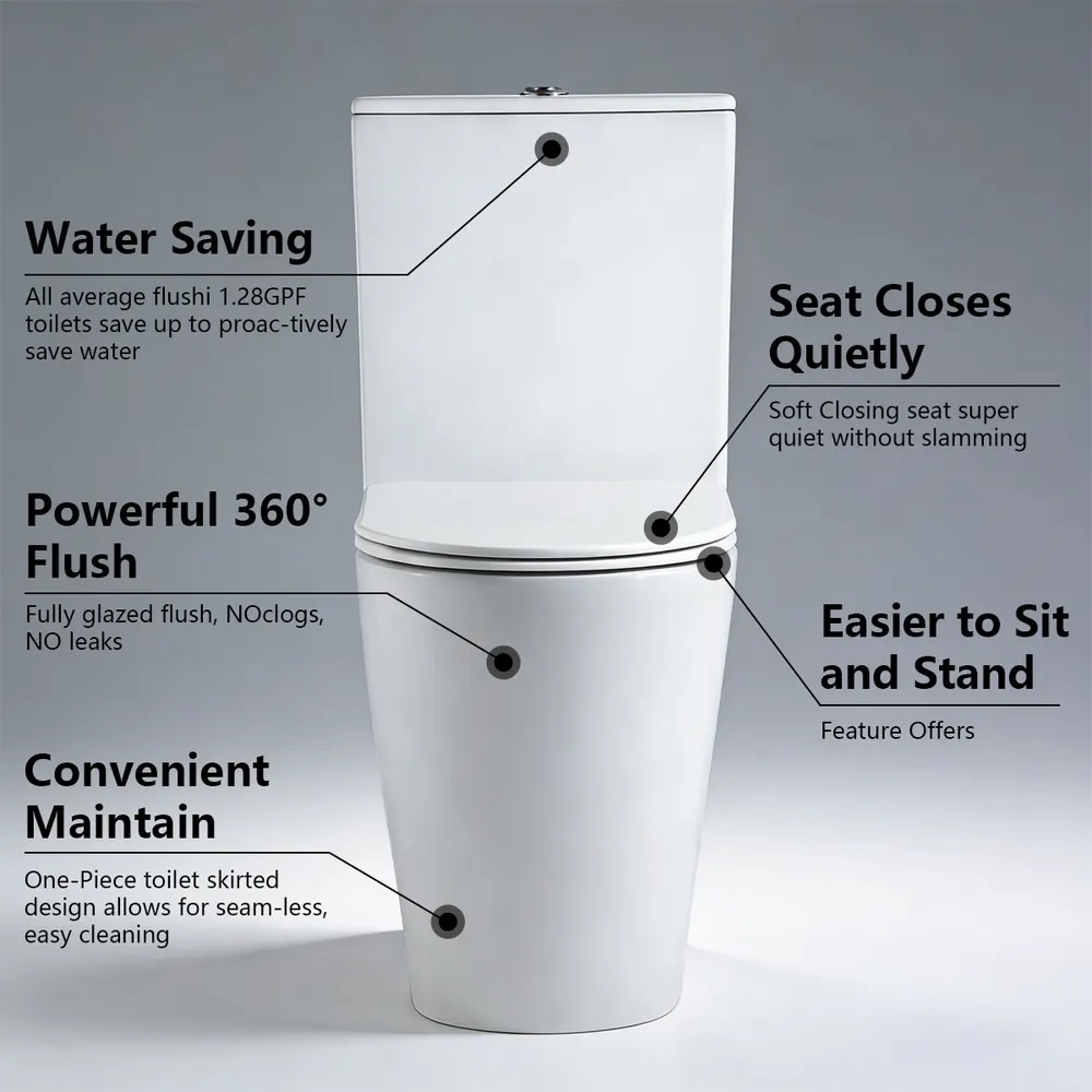 Dual-Flush Two-Piece Ceramic Toilet